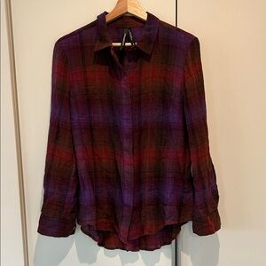 Liverpool Red and Purple Plaid Button Down Shirt